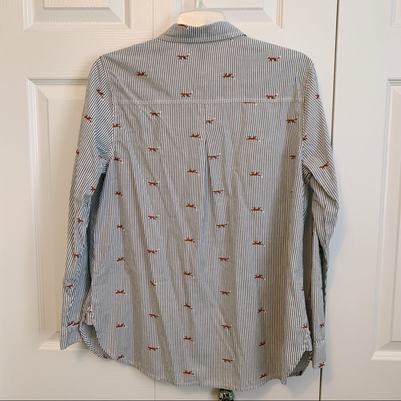 Pinstripe & FOXES button up classic shirt 🦊 - Picture 3 of 7